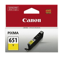 Genuine CANON Pixma 651 Y Yellow Colour Printer Ink Cartridge CLI-651 (Y) - £4.96 GBP