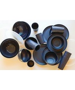 Mainstays Plastic 32 Piece Dinnerware Set Navy Blue Plates Bowls Cups Se... - $65.79