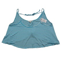 Michelle Shirt Womens M Blue and White Stripped Sleeveless Pullover Crop Top - $18.69