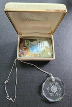 Vtg Krementz 14&quot; silver tone Chain with Snowflake Pendant in Original Bo... - £23.42 GBP
