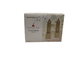 Seasons Bay Lattice Obelisk 2 pc Original Box Packaging Dept 56 53376 Retired - £12.62 GBP