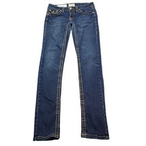 LA Idol Pants Womens 5 Blue Mid Rise Skinny Pocket Medium Wash Denim Jeans - £23.18 GBP