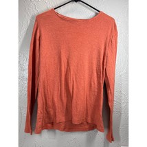 Chico&#39;s Long Sleeve Womens Crew Neck Orange Pullover Knit Top Shirt Size... - $19.95