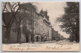 Charlotte NC South Tryon Street 1906 Postcard B48 - £11.39 GBP