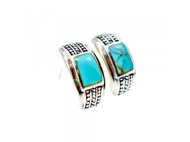 Vintage 925 Sterling Silver Turquoise Earrings - $77.72