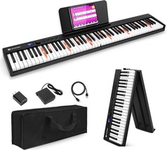 Vangoa Folding Piano Portable 88 Key Full Size Semi-Weighted Bluetooth Foldable - £176.64 GBP