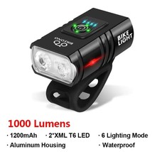 1000LM Bike Light  Headlight T6 Bicycle Flashlight LED USB Rechargeable Torch Al - £86.46 GBP