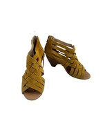 Corso Como Heels Women 7 M Shoes Mustard Yellow Suede Strappy Caged Zip ... - €23,63 EUR