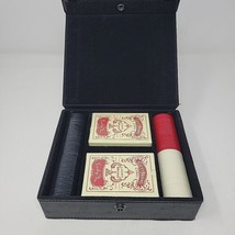 Vintage Lucky Brand Poker Set Playing Cards &amp; Chips with Case  - $28.04
