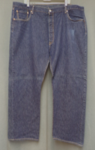 501 Levi&#39;s Jeans Original Fit Mens 44x32 Blue Dark Denim Button Fly Classic - £19.65 GBP