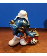 Vintage Smurfs Telephone Smurf Figure 1980 PVC Toy Figure Peyo Schleich - $12.26 CAD