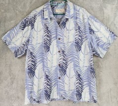 Tommy Bahama Shirt Mens Extra Large Blue Silk Hawaiian Original Fit Butt... - $25.73