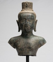 Antique Khmer Style Mounted Bronze Bayon Style Lokeshvara Torso - 55cm/22&quot; - £894.90 GBP
