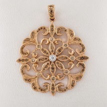 14k Rose Gold 1.00 carat Diamond Floral Pattern Pendant - £704.03 GBP