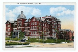 1930s St. Vincent&#39;s Hospital Erie Pennsylvania Postcard PM 1936 w/ Stamp - £9.94 GBP