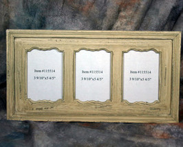 Rustic Country Wooden Triple Picture Frame 4x6 - £11.69 GBP
