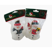 Kurt S Adler Snowman Ornaments Santas World Set of 2 Christmas Tree Holiday NIP - £11.87 GBP