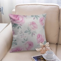 Pink Roses 18&#39;&#39; Square Pillow Cover - $9.97