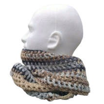 Men&#39;s Hipster Infinity Scarf Cowl Stone Camo Green Black Brown Hunting Woodsy OS - £32.88 GBP
