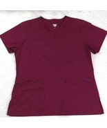 Wonder Flex XL Womens Burgundy Scrub Top With Pockets &amp; V-Neck - $149.45 MXN