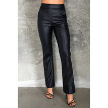 Slim Fit Biker Leather Women&#39;s  Stylish Skinny High Waist Black Pant Modern - £82.99 GBP