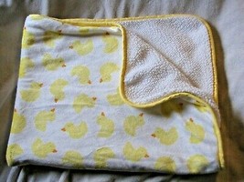 Htf Carter’s White Sherpa Yellow Duck Duckies Baby Blanket - £39.80 GBP