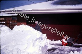 1967 BIG SNOW Drifts Block Garage Chicago Ektachrome 35mm Slide - $4.46