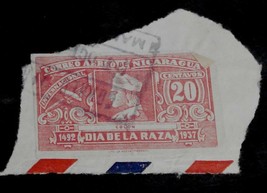Nice Vintage Used Nicaragua 20 Dia de la Raza Stamp, GOOD COND - £2.35 GBP
