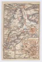 1911 Original Antique Map Of Naumburg / SAXONY-ANHALT / Germany - £16.85 GBP