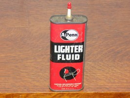 Vintage A Penn Lighter Fluid 4 Ounce Empty Tall Tin - $541.44 MXN