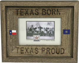 Rustic Texas Born Country Barnwood Picture Frame 4x6 - £15.68 GBP