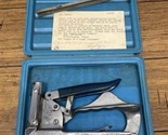 Vintage Hansen Tacker Stapler No. 35 Unique Look Chrome Blue - With  Cas... - $24.75
