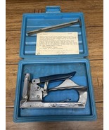 Vintage Hansen Tacker Stapler No. 35 Unique Look Chrome Blue - With  Cas... - $24.75