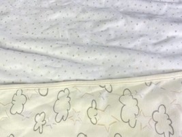 First Impressions Baby Blanket Off White Cream Stars Clouds Ivory Cotton Lovey - £10.89 GBP