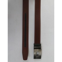 Men VALENTINI Leather Track Belt Adjustable Removable Buckle V522 Amber image 4
