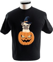 Pugkin Pug Witch Pumpkin Halloween Funny Pug Pumpkin Halloween Pug Dog - £13.40 GBP+