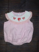 NEW Boutique Baby Girls Embroidered Barbie Striped Pink Bubble Romper Ju... - $16.99