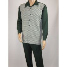 Men's MONTIQUE Two Piece Set Walking Leisure Suit 2367 Green Checkers image 4