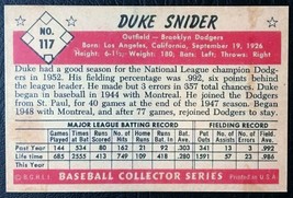 1953 Bowman #117 Duke Snider Reprint - MINT - Brooklyn Dodgers - £1.56 GBP