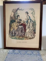 Vintage La Mode Illustree Framed Victorian Ladies Wall Art Picture - £13.92 GBP