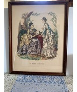 Vintage La Mode Illustree Framed Victorian Ladies Wall Art Picture - £13.90 GBP