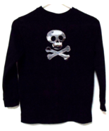 Boys Black Long Sleeve T Shirt Size S Skull and Crossbones - $6.95