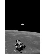 Earth Rise Moon Orbit Apollo Lunar Module Michael Collins Photo Poster P... - $26.99+