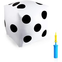 2 Pack Inflatable Jumbo Dice With Air Pump, Indoor Outdoor Games, White, 20 In - £32.42 GBP