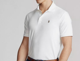 Polo Ralph Lauren Men&#39;s Medium Classic Fit Soft Cotton Polo Shirt White - £53.97 GBP
