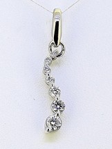 1/2 ct DIAMOND JOURNEY PENDANT REAL SOLID 14 kw GOLD 1.9 g - £459.97 GBP