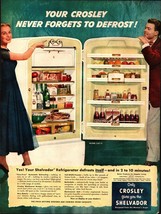 1951 Home Appliance Refrigerator Crosley 50s Vintage Print Ad Shelvador Food d4 - £17.73 GBP