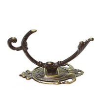 Vintage Solid Brass Ornate Victorian Style Towel Hat Coat Hook Holder Italy - £15.53 GBP