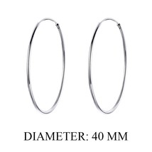 bamoer 925 Silver Large Hoop Earrings Circle Endless Huggie Big Hoops Earring 30 - £17.45 GBP