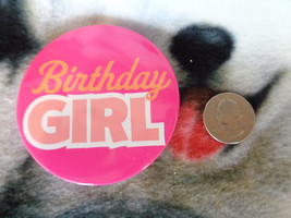 Spritz Target Hot Pink Birthday Girl Celebration Pinback Button 3&quot; - £3.12 GBP